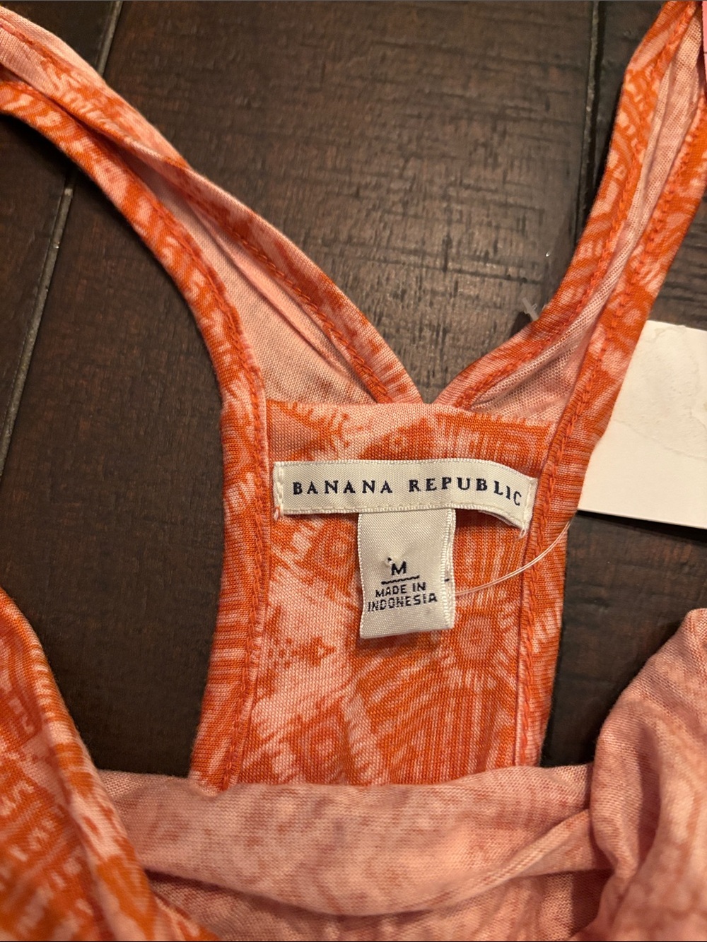 Banana Republic Orange Printed Mini Dress Racerback - Picture 7 of 8